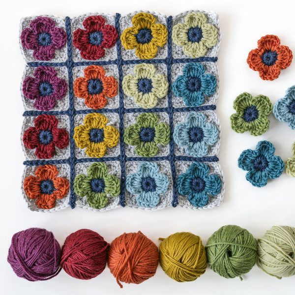 crochet flower temperature blanket